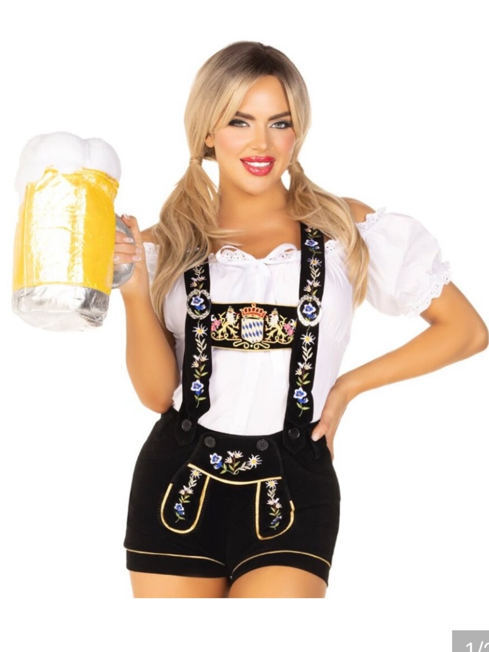 Leg Avenue Black and White Edelweiss Lederhosen Costume